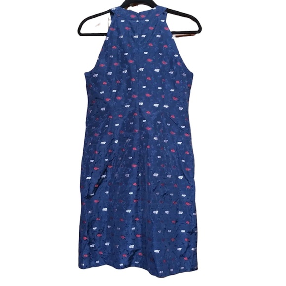 Banana Republic Pleated Bow Front Halter Shift Dress in Navy $138 - Picture 6 of 7